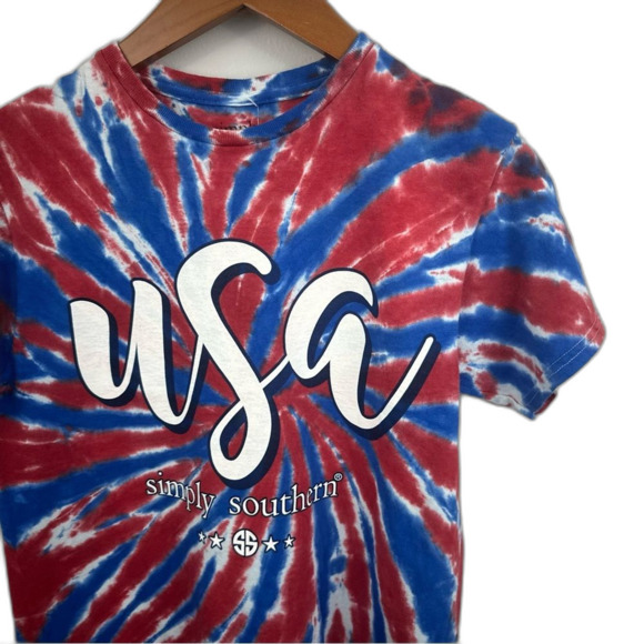 Simply Southern Red White Blue USA 4th of July Short Sleeve Tee NWT Size Small - Picture 3 of 11
